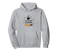 Caffeina Caricamento caffè Amante Pixel Felpa con Cappuccio, Unisex per Adulti, Grigio Melange, XL