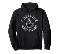 Caffeina Divertente e metafore Scrittore caffè Poetcore Poesia Felpa con Cappuccio