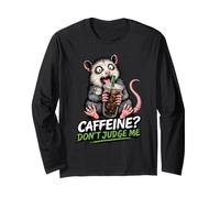 Caffeina Dont Judge Me Possum caffè Caos caffè Umorismo Maglia a Manica