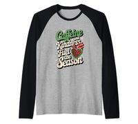 Caffeina e gentilezza alimentano la Stagione Simpatico caffè Natalizio Maglia con Maniche Raglan