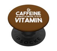 Caffeina non droga vitamina divertente amante del caffè umorismo PopSockets PopGrip Adesivo