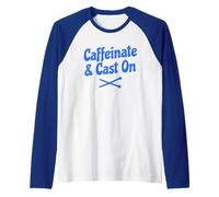 Caffeinate And Cast On Funny Knitting Maglia con Maniche Raglan