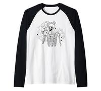 Caffeinated Skeleton Graphic Y2K for Women Goth Coffee Mom Maglia con Maniche Raglan