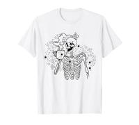Caffeinated Skeleton Graphic Y2K for Women Goth Coffee Mom Maglietta