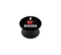 Caffeine Addict Humor Run On Coffee And Bad Decisions PopSockets PopGrip Adesivo