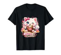 Caffeine And Cuddles Design Super Cute Cat e Coffee Kitten Maglietta