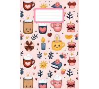 Caffeine & Chapters: A Bookish Notebook: Cute Coffee Lover’s Journal | 150 Lined Pages | Whimsical Backgrounds Featuring Books, Cocoa, Candles & Kawaii Vibes