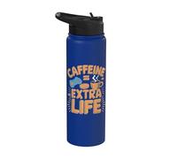 Caffeine Is Extra Life Retro Gaming Coffee Stainless Steel Insulated Water Bottle