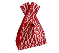CaFfen Borsa Da Polso Con Nodo Da Donna Borsa a mano in tessuto scozzese alla moda, borsa da polso donna, tote colorata casual, for la spesa riutilizzabile for studenti(Red)