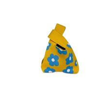 CaFfen Borsa Da Polso Con Nodo Da Donna Borsa a mano lavorata a maglia con fiori alla moda, borsa da polso donna, casual, tote for studenti, borse for la spesa fatte a(Yellow)