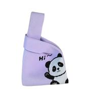 CaFfen Borsa Da Polso Con Nodo Da Donna Borsa da donna in maglia con simpatici cartoni animati, borsa polso casual, tote colorata, for la spesa for studenti(Purple)