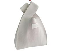 CaFfen Borsa Da Polso Con Nodo Da Donna Borsa da polso for donna, borsa shopping riutilizzabile for studenti, realizzata a mano in maglia tinta unita(Beige)