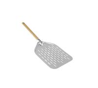 CaFfen Pala Per Pizza Pala for pizza in lega di alluminio, leggera, antiaderente, perforata, con manico in legno for(A-1PC)