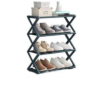 CaFfen Scarpiera Scarpiera pieghevole for porta di casa, scarpiera semplice multistrato, for dormitorio, installazione salvaspazio, rastrelliere a forma X(Green)