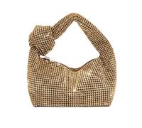 CaFfen Strass Borsa Borsa da sera con strass, borsa manici for donna, borse e borsette(Gold)