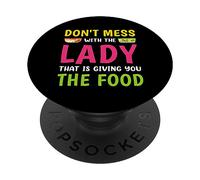 Caffetteria Lady non scherzare con la signora pranzo PopSockets PopGrip Adesivo