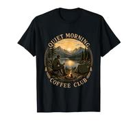 Caffetteria Mattina tranquilla Camping Lago Montagna Alba Maglietta
