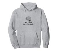 Caffetterie: No Food, No Learning Brain Education Quote Felpa con Cappuccio, Unisex per Adulti, Grigio Melange, XL