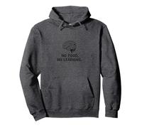 Caffetterie: No Food, No Learning Brain Education Quote Felpa con Cappuccio, Unisex per Adulti, Grigio Scuro, S