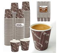 Caffetti 200 Bicchierini Caffè da 75 ml, Bicchieri Marroni per Bevande Calde, Espresso, Tè, Cioccolata Monouso Usa e Getta, Asporto, Ufficio - 2.5 oz