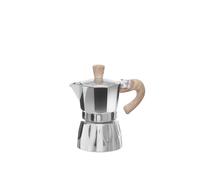 Caffettiera 2 tazze con manico effetto legno