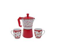 Caffettiera 2 Tazze con Tazzine da Caffe in Ceramica Natalizie in Scatola Regalo Ottima Idea Regalo per Natale