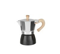Caffettiera 3 tazze argento e nera in lega di alluminio nero Tè e caffè