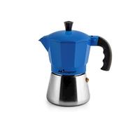 INOXPRAN Caffettiera in alluminio con caldaia in acciaio inox tazze tre blu