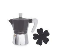 Caffettiera 3 tazze grigio con sotto moka grigio