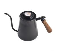 Caffettiera a collo di cigno con indicatore di temperatura per una gestione accurata del calore nei metodi di produzione manuale, 650 ml, 850 ml (650 ml nero)