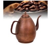 Caffettiera a collo d'oca, bollitore in rame artigianale con manico | Caffettiera a collo d'oca con manico in corda intrecciata, ideale per versare con precisione a casa, in ufficio o in