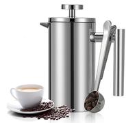 Caffettiera a pressa francese, caffettiera a pressa francese isolata in acciaio inossidabile 304, doppia parete isolata, facile da usare, robusta pressa per il tè per la cucina di casa, tè sfuso.