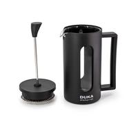 Caffettiera a pressa francese da 350 ml in vetro nero elegante con pomello DUKA