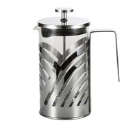 Caffettiera a Pressa in Acciaio Inox 304, 350ml, Argento | Tè, Caffè Macinato e Latte, Becher Resistente al Calore, Uso Cucina e Casa
