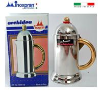 CAFFETTIERA A SERVIRE MOD. ORCHIDEA 4 TAZZE TZ. INOXPRAN SCALDA CAFFE' MAN./ORO