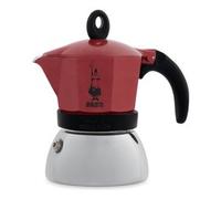 Caffettiera Alluminio 4 Tazze MOKA INDUCTION Cromo e Rosso 0006944 NP