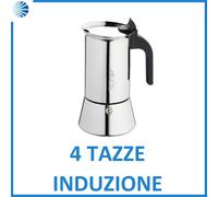 Caffettiera bialetti 4 tazze venus induzione argento macchina macchinetta caffe