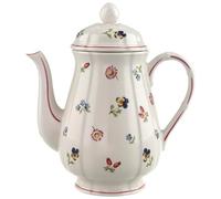 Villeroy & Boch Petit Fleur Caffettiera, Bricco di Porcellana Premium con Fini Rilievi e Motivi di Fiori e Frutti, 1.25 l