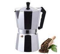Caffettiera - Caffettiera manuale per fornelli, caffè espresso da campeggio in acciaio inossidabile | Caffettiera espresso con manico in gomma, caffettiera per cappucccino o latte
