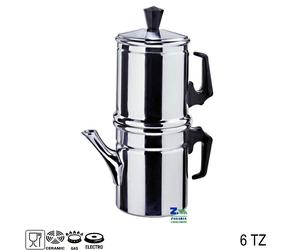 CAFFETTIERA CLASSICA ALLA NAPOLETANA 6 TZ MOKA LISCIA IN ALLUMINIO ILSA