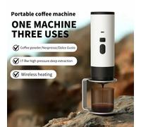 Caffettiera elettrica portatile Macinacaffè a capsule 3 in 1 Caffettiera da viaggio con riscaldamento senza fili per campeggio in auto e in casa Deluxe Edition 4