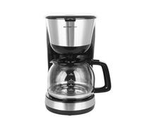 Emerio CME-122933 - Macchina da caffè con filtro, 1,25 l, per fino a 10 tazze di caffè fresco, filtro permanente rimovibile, funzione antigoccia, caraffa in vetro, Auto Off, 1000 Watt, nero/argento