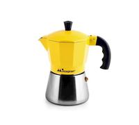 INOXPRAN Caffettiera in alluminio con caldaia in acciaio inox tazze tre giallo
