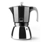 IBILI - Macchina per caffè espresso Elba Black, 6 tazze, 300 ml, Alluminio pressofuso, Base in acciaio inossidabile, Adatto per induzione