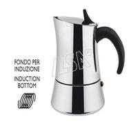 Ilsa elly, caffettiera 6 tz espresso per induzione, acciaio inox 18/10