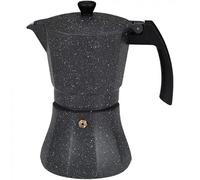 Caffettiera Italiana EDM Nero Alluminio 6 Tazze Induzione