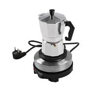 Caffettiera Italiana Elettrica 150 ml Caffettiera Espresso Temperatura Regolabile con Fondo Separato per 3 Tazze da caffè espresso Moka Espresso Cooker Alluminio Bianco