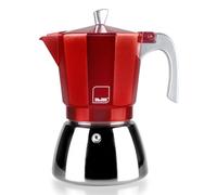 Caffettiera italiana Ibili Elba 0,6L in alluminio pressofuso, acciaio inossidabile, rossa, senza pressione