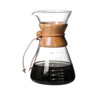 Caffettiera manuale da 400-1000 ml, in vetro borosilicato resistente al calore, con manicotto in legno e filtro in acciaio inossidabile a doppio strato per versare facilmente il caffè a casa (1000 ml