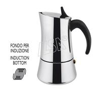 Ilsa Elly, Caffettiera Espresso per Induzione, Acciaio Inox 18/10 , Argento, 9 tazze
